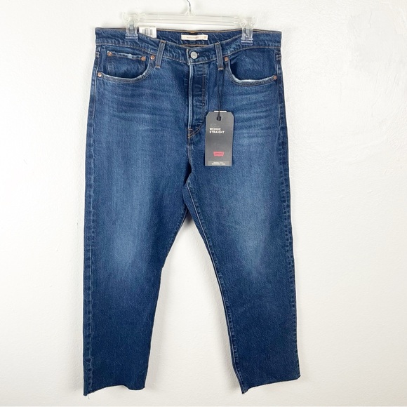 Levi's Denim - LEVI’S High Rise Button Fly Wedgie Straight Premium Denim Blue Jeans, Size 32